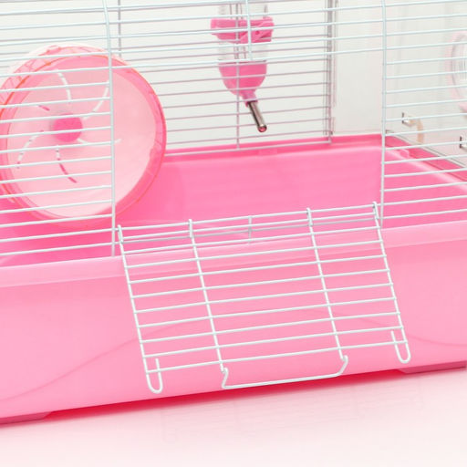 Клетка для грызунов с туннелем, выносным домиком и наполнением, 47 х 30 х 38, см, розовая - Пижон фото 4