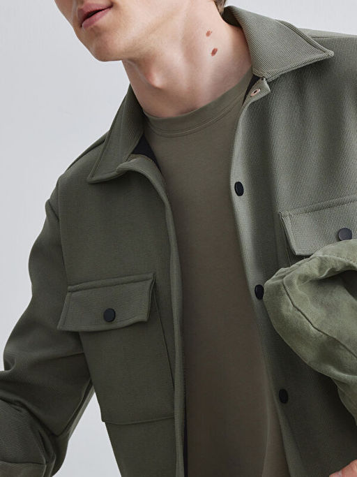 Regular Fit Erkek Dokulu G?mlek Ceket