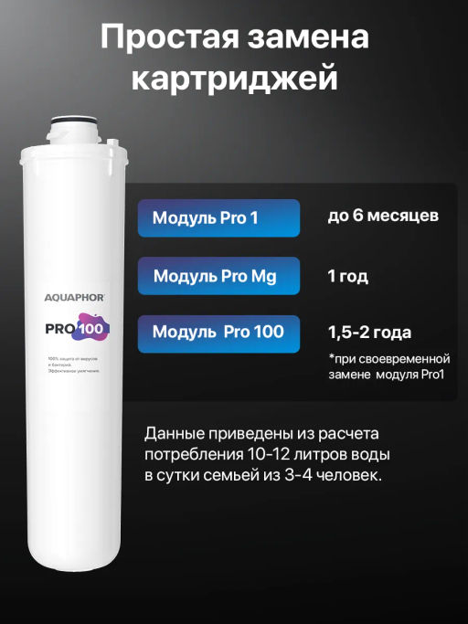 -19% Система обратного осмоса OSMO Кристалл Pro 100 с краном, Аквафор фото 7