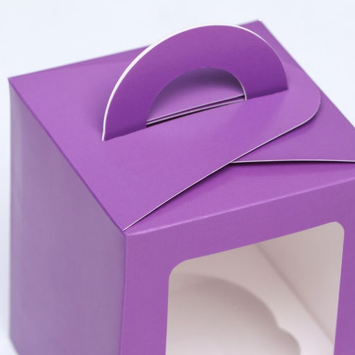 Коробка для 1 капкейк с окном, сиреневая, 9.2×9.2×11.1 см