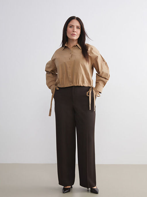 Standart Fit ?spanyol Pa?a Kad?n Pantolon