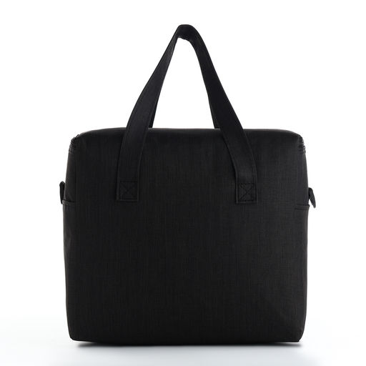 Термосумка на молнии, объём 10л, наружный карман, цвет чёрный