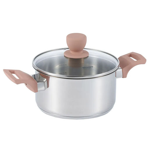 51868 WERNER Набор посуды ELETTO 6 предметов (ковш 1,7л, кастрюли 2,4л/3,6л, крышки), нерж.сталь