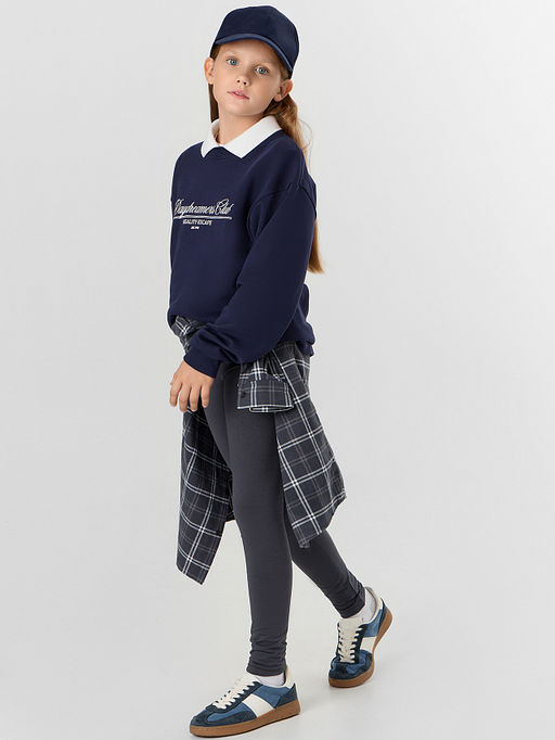 Легинсы для девочек в сером цвете - Mark formelle фото 5