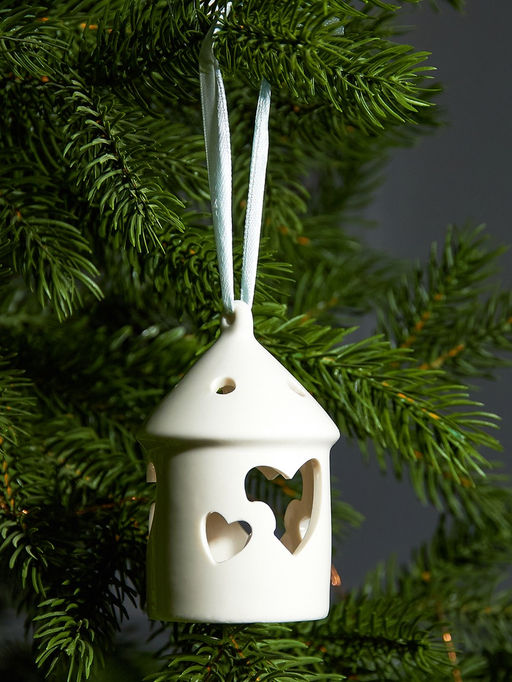 Светодиодная фигура «Дом с сердцем», 9.3×6×6 см, 1 LED, керамика, от батареек LR44×3 шт., тёплый белый свет