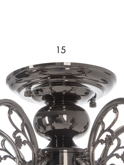 Люстра ЭкономСвет 4671/5AN, 5×40 Вт, E27, 55×55×33 см, цвет чёрный хром