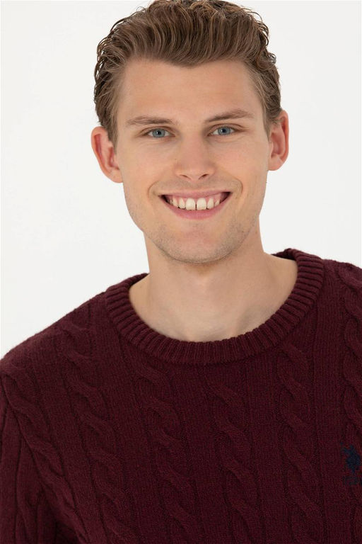 Мужской бордово-красный свитер - U.s. polo assn фото 9