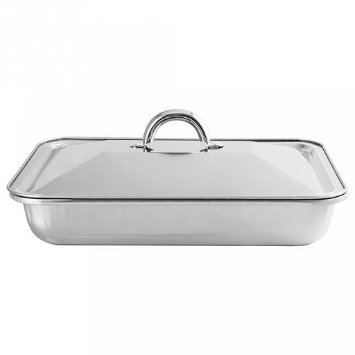 Противень из нержавеющей стали 60х40х7см, с крышкой, прямоугольный (Китай)