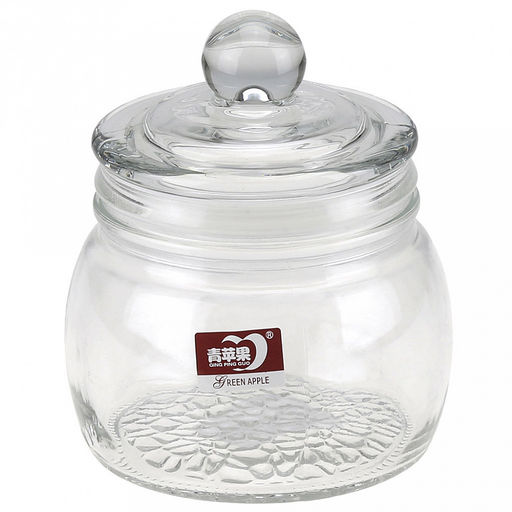 Банка стеклянная прижимная крышка Бочонок 0,5л, д11,3см, h9см, д/горла-8,3см, д/основания-9,5см (Китай)