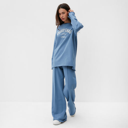 Свитшот женский MIST Cozy style, синий, размер 50