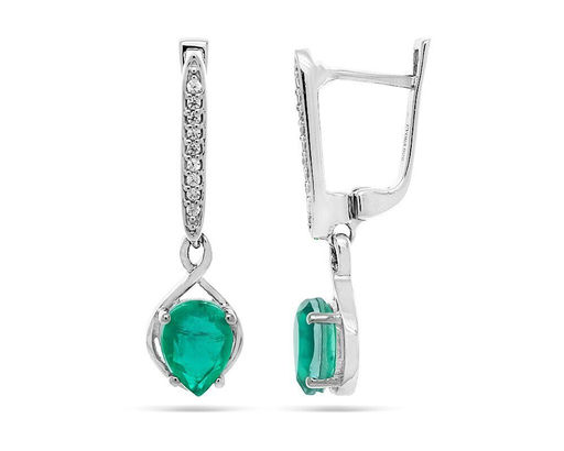 Серьги, турмалин параиба выращ., Ферро