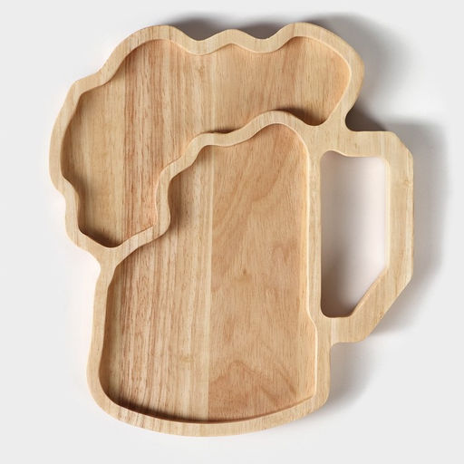 Менажница деревянная Magistro «Пивная кружка», акация, 25×22×1.8 см