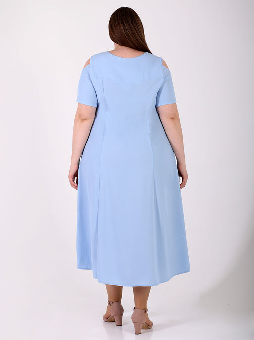 Платье АНАСТАСИЯ Мак с вырезами на плечах - Almond фото 6