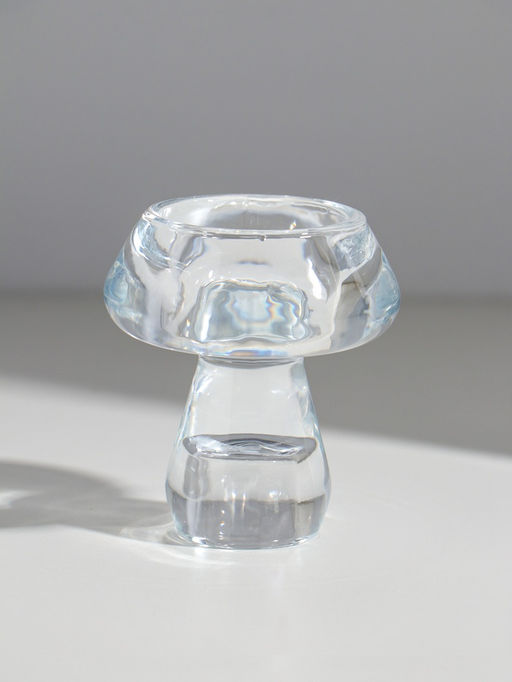Цена за 2 шт. Стеклянный подсвечник на 1 свечу «Тюльпан на ножке», прозрачный, d=2.5 см, 6×6×7.5 см