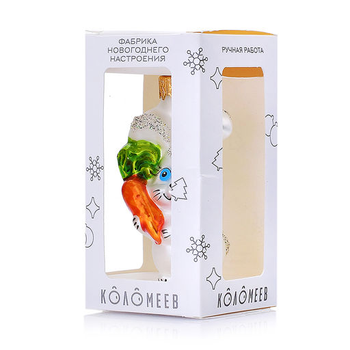 Елочное украшение Зайчик малыш с морковкой Ф623 - Коломеев фото 5