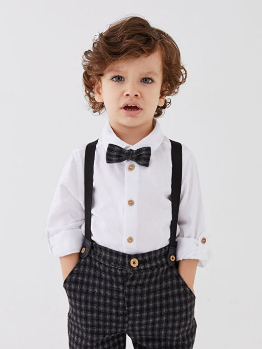 G?mlek Yaka Uzun Kollu Erkek Bebek 4l? Tak?m - Waikiki фото 3