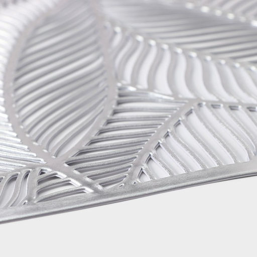 Цена за 6 шт. Салфетка сервировочная на стол Доляна «Листопад», 45×30 см, серебряная