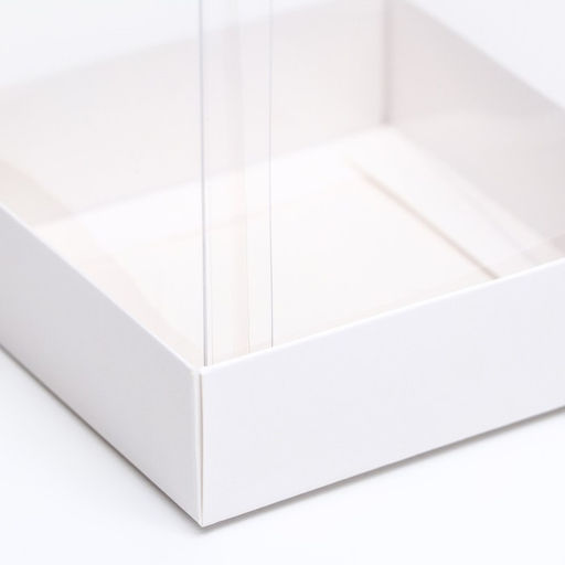 Цена за 5 шт. Коробка для пирожных, белый, 10×10×10 см