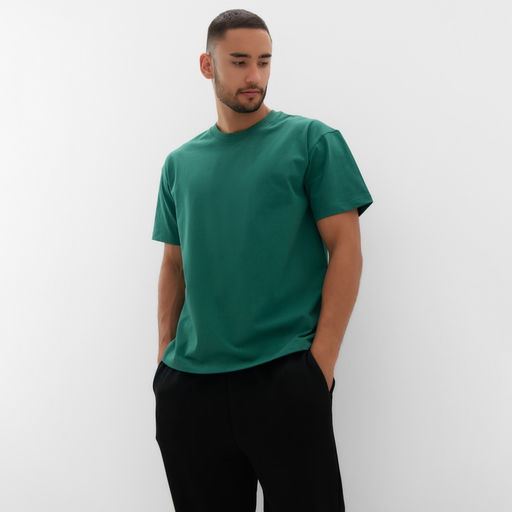 Футболка мужская MINAKU, зелёная, размер 42-44