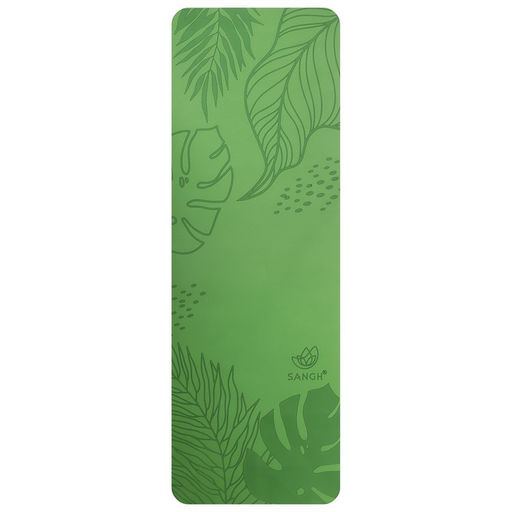 Коврик для йоги Sangh Tropics, нескользящий, 183×61×0.6 см, зелёный