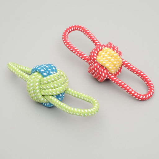 Игрушка канатная Мяч с ручками, до 35 г, мяч 6 см, микс цветов - Пижон фото 4