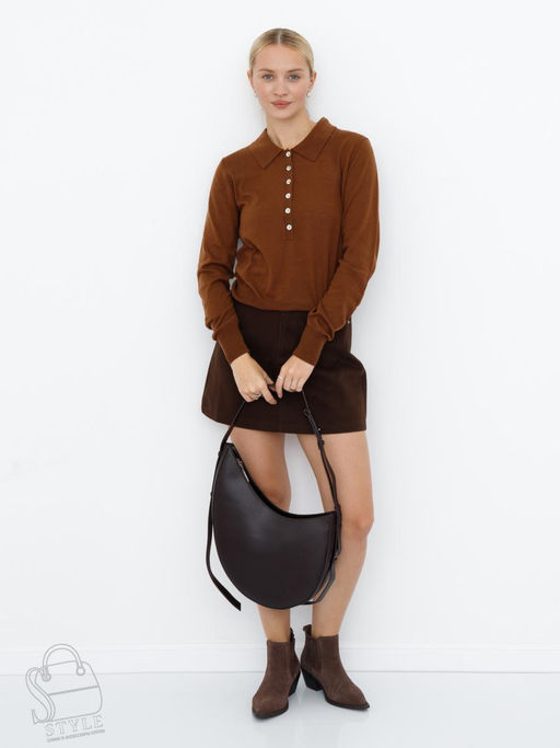 Сумка женская кожаная 1032M coffee Polina&Eiterou