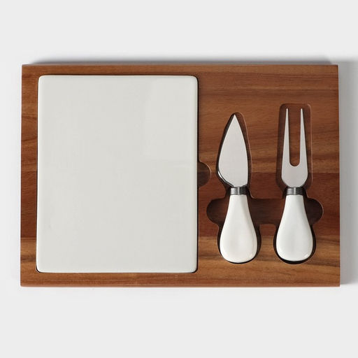 Набор для подачи сыра Мрамор, 2 ножа, акация