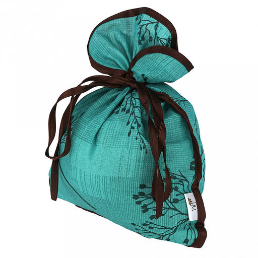 Эко-мешочек 25х30см Ботаника зеленый, на завязках, хлопок 100%, упаковка классическая ПП с подвесом 14,5х20см, Домашняя мода (Россия)  фото 2