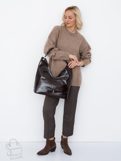 Сумка женская кожаная 98380-1SP coffee Velina Fabbiano-Safena