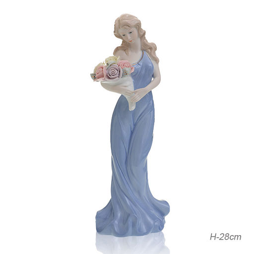 Статуэтка Дама с цветами 28 см / HP039 /уп 32/ - Галеонтрейд фото 5