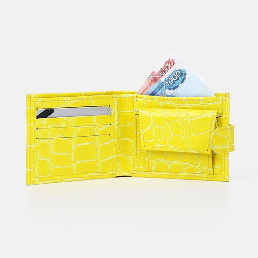 Кошелёк на кнопке, цвет жёлтый - Simaland фото 4