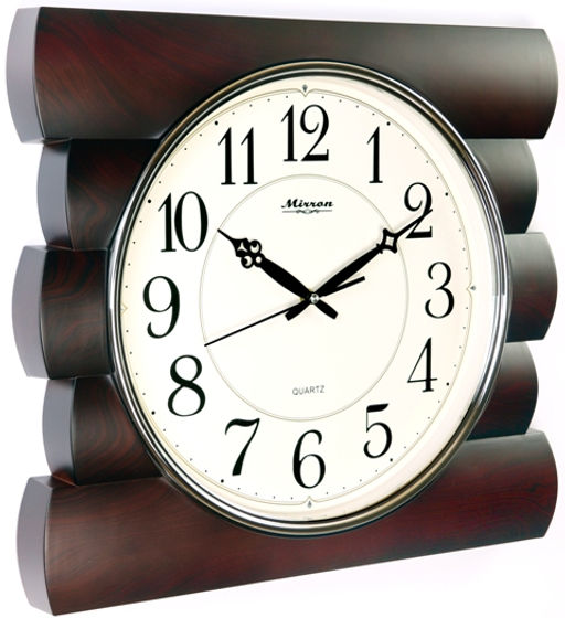 Настенные часы Mirron квадратные темно коричневые S19ADB