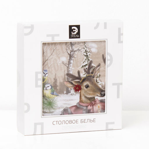 Скатерть новогодняя «Этель» Winter holidays d=150 см ±3 см с ГМВО, 100% хлопок, саржа 190 г/м²