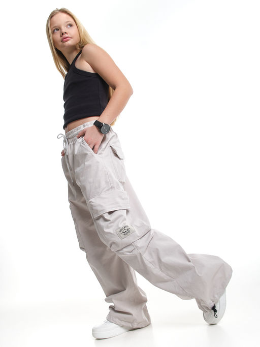 Брюки парашюты серые для подростков и детей 33-7492 св.серый - Mini maxi фото 13