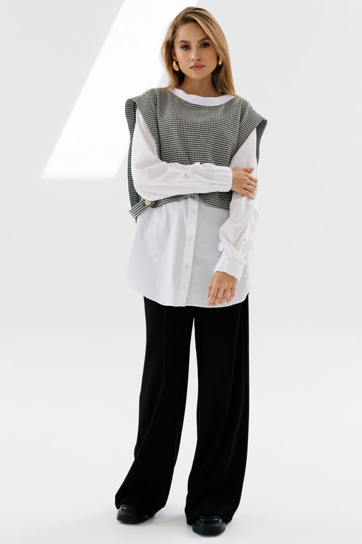 Комплект NIKVA н716-2 молоко+чёрно-белая гусиная лапка