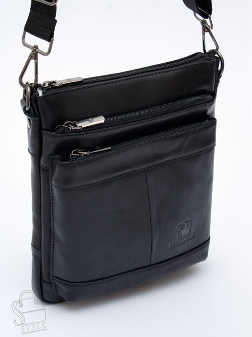 Сумка мужская кожаная 1022-2 black Fuzhiniao