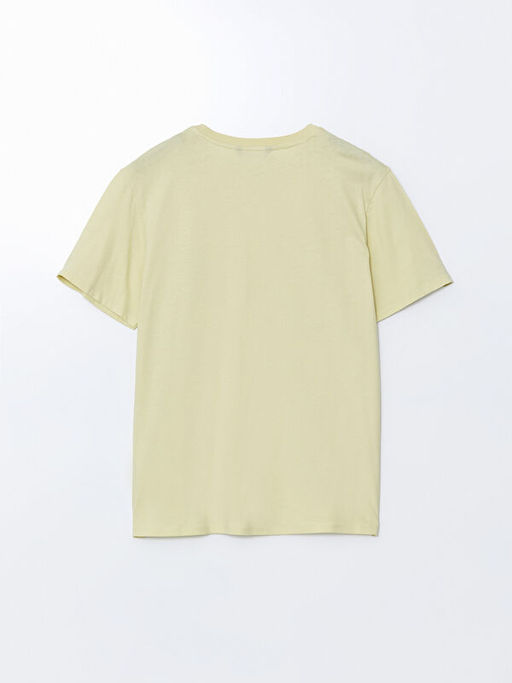 Bisiklet Yaka K?sa Kollu Bask?l? Penye Erkek Ti??rt