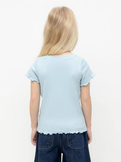 КР 301989/голубой фуфайка (футболка) для дев