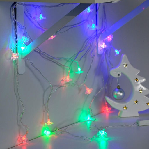 Гирлянда Нить 5 м с насадками Цветочки, IP20, прозрачная нить, 20 LED, свечение мульти (RG/RB), мигание, 220 В - Luazon lighting фото 7