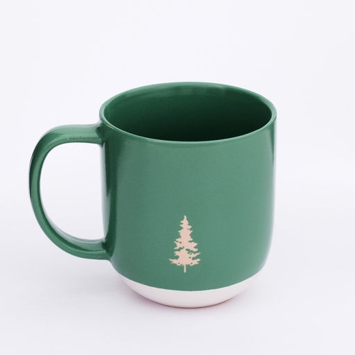 Кружка керамическая новогодняя Зимний лес, 400 мл, ручная работа