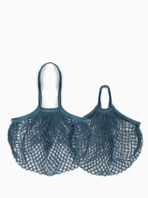 Набор 2 шт.: сумка-авоська плетёная, клетка 1.5 см, тёмно-бирюзовая