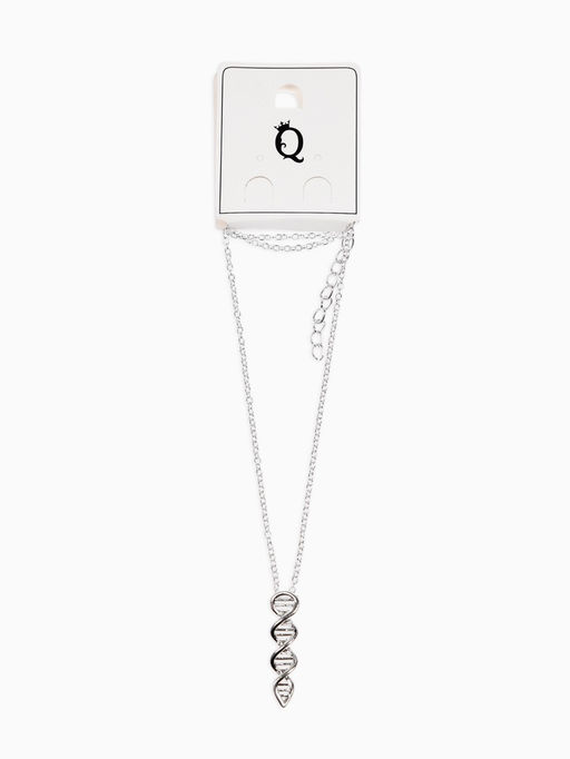 Цена за 2 шт. Кулон на цепочке "ДНК", цвет серебро