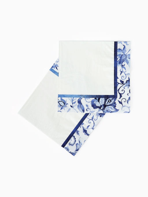 Цена за 2 шт. Салфетки бумажные двухслойные «Синие Узоры», 33 х 33, 12 шт