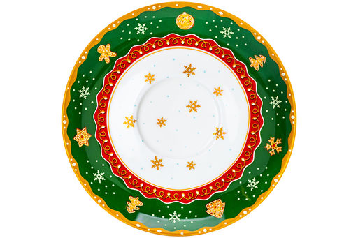 Чайная пара 2 пр. 450 мл 14*11*8,5 см Новогодняя ёлка зеленый узор NEW BONE CHINA - Elan gallery фото 10