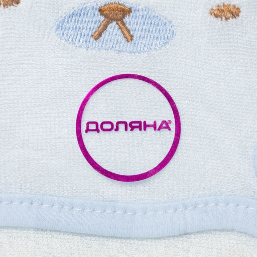 Мочалка варежка детская Доляна «Мишка», для купания, 16 см, голубая