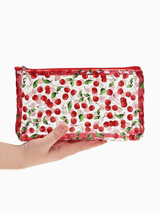 Косметичка ПВХ Вишня 25*5*15, отд на молнии, прозрачный