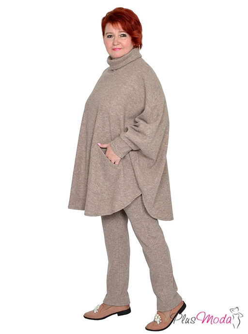 Джемпер-пончо Модель №1522 размеры 44-84 - Plusmoda фото 8