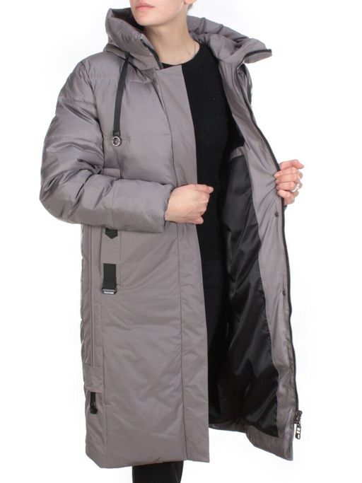 2211 DARK GREY Пальто зимнее женское LYDIA (200 гр. холлофайбер) - Фабричный китай фото 8