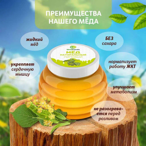 Мёд липовый - Wellfoods фото 2