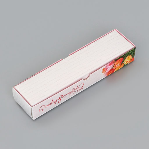 Цена за 10 шт. Коробка для 5 конфет с обечайкой, с окном 8 марта, 21?5?3.3 см